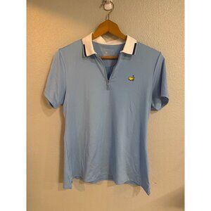 NWT Magnolia Lane Tech Masters Women's Blue Polo Shirt 1/4 Zip Golf Logo Size M
